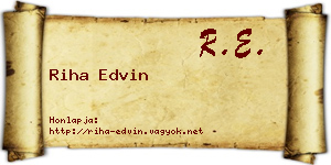 Riha Edvin névjegykártya